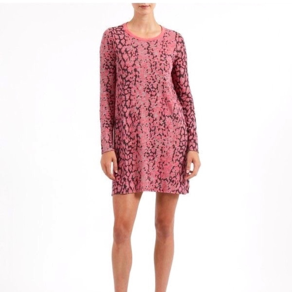 *FIRM PRICE* ATM Anthony Thomas Melillo distressed pink leopard print mini dress